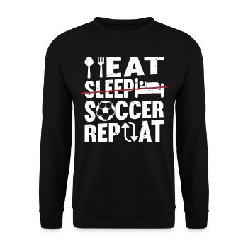 Eat Sleep Soccer Repeat - Soccer Player Funny Socc - Unisex Sweatshirt - black - Front - Alina (178cm) & Michal (187cm)