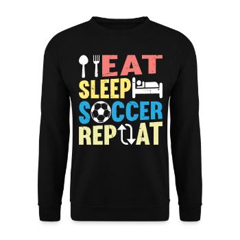 Eat Sleep Soccer Repeat - Soccer Player Soccer Lov - Unisex Sweatshirt - black - Front - Alina (178cm) & Michal (187cm)
