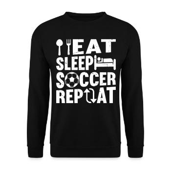Eat Sleep Soccer Repeat - Soccer Player Soccer Lov - Unisex Sweatshirt - black - Front - Alina (178cm) & Michal (187cm)