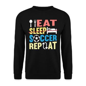Eat Sleep Soccer Repeat - Soccer Player Funny Socc - Unisex Sweatshirt - black - Front - Alina (178cm) & Michal (187cm)
