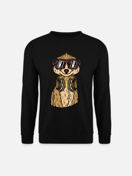 Erdmännchen Sonnenbrille - Unisex Pullover - Schwarz
