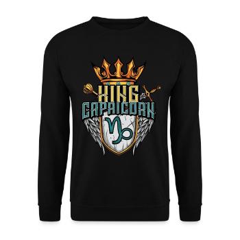 Capricorn Zodiac Sign - Unisex Sweatshirt - black - Front - Alina (178cm) & Michal (187cm)