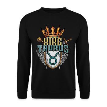 Signe du zodiaque Taureau - Sweat-shirt Unisexe - noir - Devant - Alina (178cm) & Michal (187cm)