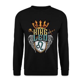 Signe du zodiaque Lion - Sweat-shirt Unisexe - noir - Devant - Alina (178cm) & Michal (187cm)