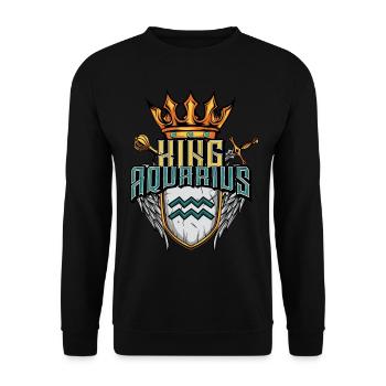 Aquarius Zodiac Sign - Unisex Sweatshirt - black - Front - Alina (178cm) & Michal (187cm)
