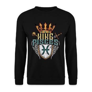 Signe du zodiaque Poissons - Sweat-shirt Unisexe - noir - Devant - Alina (178cm) & Michal (187cm)