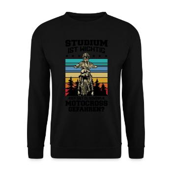 Dirtbike Motocross - Unisex Pullover - Schwarz - Vorne - Alina (178cm) & Michal (187cm)