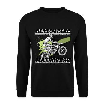 Dirtbike Motocross - Unisex Pullover - Schwarz - Vorne - Alina (178cm) & Michal (187cm)