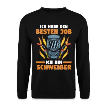 Schweißen Metallbau Metallbauer Schweißer - Unisex Pullover - Schwarz - Vorne - Alina (178cm) & Michal (187cm)