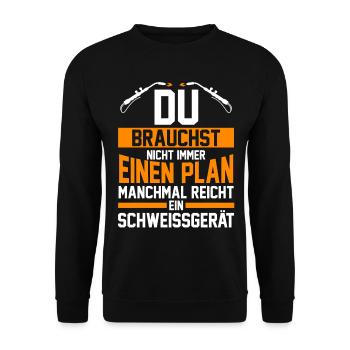 Schweißen Metallbau Metallbauer Schweißer - Unisex Pullover - Schwarz - Vorne - Alina (178cm) & Michal (187cm)