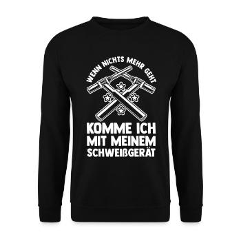 Schweißen Metallbau Metallbauer Schweißer - Unisex Pullover - Schwarz - Vorne - Alina (178cm) & Michal (187cm)