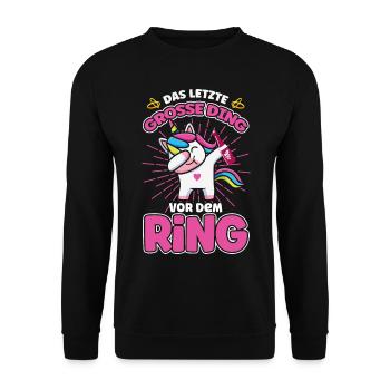 La dernière grande chose avant le ring Unicorn Jga - Sweat-shirt Unisexe - noir - Devant - Alina (178cm) & Michal (187cm)