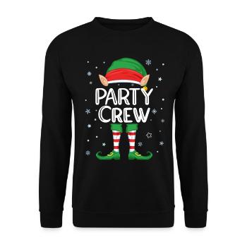 Party Crew Elf Costume Christmas Partner Look - Unisex Sweatshirt - black - Front - Alina (178cm) & Michal (187cm)