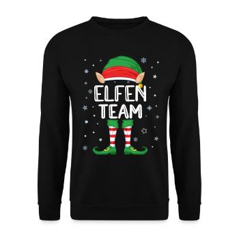 Elves Team Costume Christmas Costume Family Elf - Unisex Sweatshirt - black - Front - Alina (178cm) & Michal (187cm)