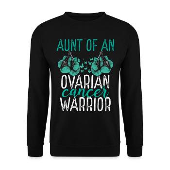 Aunt Ovarian Cancer Awareness Niece Nephew - Unisex Pullover - Schwarz - Vorne - Alina (178cm) & Michal (187cm)