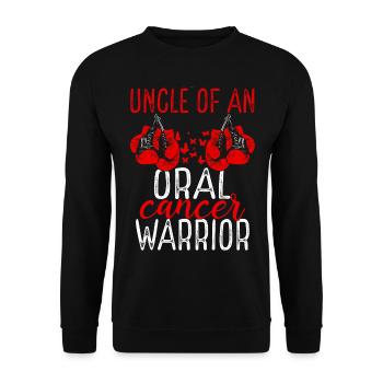 Uncle Oral Cancer Awareness Niece Nephew - Unisex Pullover - Schwarz - Vorne - Alina (178cm) & Michal (187cm)