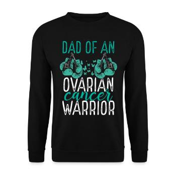 Dad Ovarian Cancer Awareness Fathers Day Papa - Unisex Pullover - Schwarz - Vorne - Alina (178cm) & Michal (187cm)