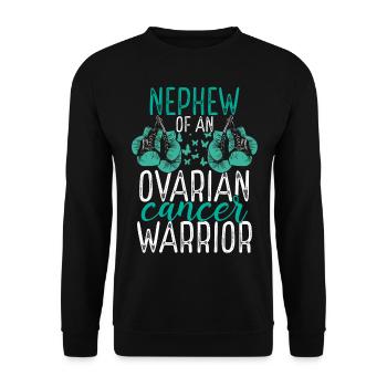 Nephew Ovarian Cancer Awareness Aunt Uncle - Unisex Pullover - Schwarz - Vorne - Alina (178cm) & Michal (187cm)