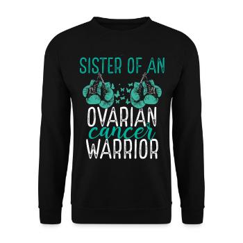 Sister Ovarian Cancer Awareness Sibling Twin - Unisex Pullover - Schwarz - Vorne - Alina (178cm) & Michal (187cm)