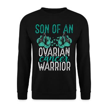 Son Ovarian Cancer Awareness Month Ribbon - Unisex Pullover - Schwarz - Vorne - Alina (178cm) & Michal (187cm)