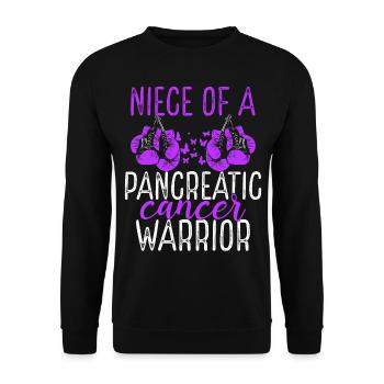 Niece Pancreatic Cancer Awareness Aunt Uncle - Unisex Sweatshirt - black - Front - Alina (178cm) & Michal (187cm)
