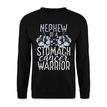 Nephew Stomach Cancer Awareness Aunt Uncle - Unisex Pullover - Schwarz - Vorne - Alina (178cm) & Michal (187cm)