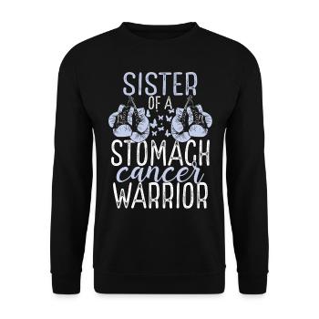 Sister Stomach Cancer Awareness Sibling Twin - Unisex Pullover - Schwarz - Vorne - Alina (178cm) & Michal (187cm)