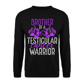 Brother Testicular Cancer Awareness Sibling Twin - Unisex Sweatshirt - black - Front - Alina (178cm) & Michal (187cm)