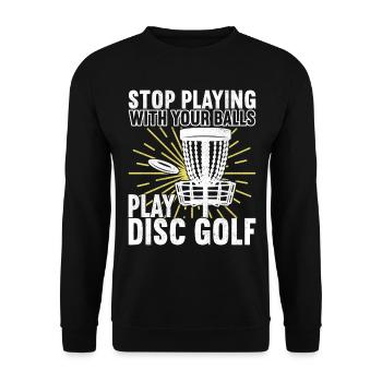 Disc Golf Disc Golfer - Unisex Sweatshirt - black - Front - Alina (178cm) & Michal (187cm)
