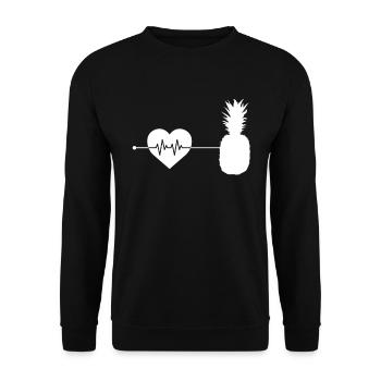 Le rythme cardiaque de l’ananas - Sweat-shirt Unisexe - noir - Devant - Alina (178cm) & Michal (187cm)