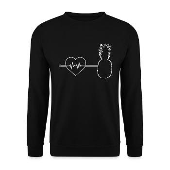 Le rythme cardiaque de l’ananas - Sweat-shirt Unisexe - noir - Devant - Alina (178cm) & Michal (187cm)