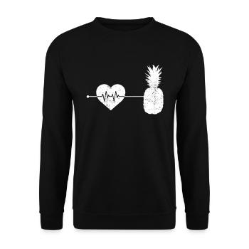 Le rythme cardiaque de l’ananas - Sweat-shirt Unisexe - noir - Devant - Alina (178cm) & Michal (187cm)