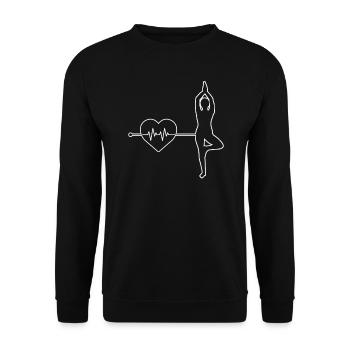 Yoga heartbeat - Unisex Sweatshirt - black - Front - Alina (178cm) & Michal (187cm)