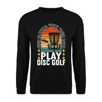 Disc Golf Disc Golfer - Unisex Sweatshirt - black - Front - Alina (178cm) & Michal (187cm)
