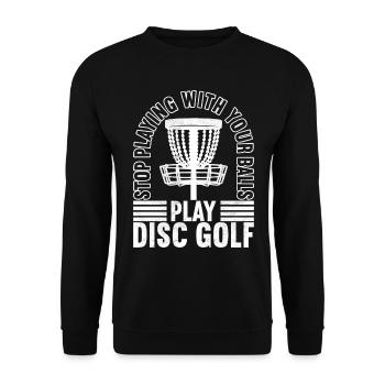 Disc Golf Disc Golfer - Unisex Sweatshirt - black - Front - Alina (178cm) & Michal (187cm)