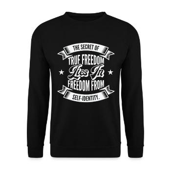 Motivational Freedom Self-care Inspiring Motivator - Unisex Sweatshirt - black - Front - Alina (178cm) & Michal (187cm)