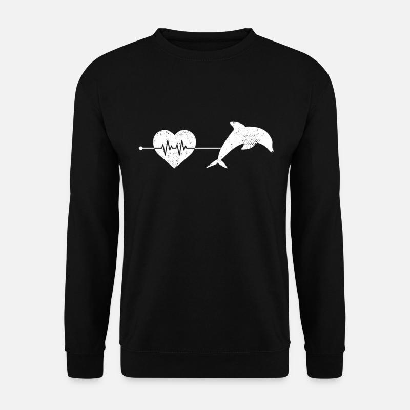 Dolphin heartbeat - Unisex Sweatshirt - black