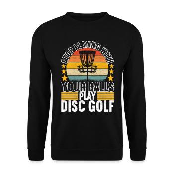 Disc Golf Disc Golfer - Unisex Sweatshirt - black - Front - Alina (178cm) & Michal (187cm)