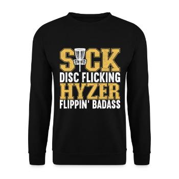 Disc Golf Disc Golfer - Unisex Sweatshirt - black - Front - Alina (178cm) & Michal (187cm)