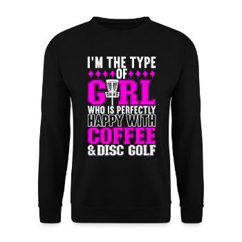 Disc Golf Disc Golfer - Unisex Sweatshirt - black - Front - Alina (178cm) & Michal (187cm)