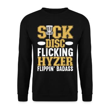 Disc Golf Disc Golfer - Unisex Sweatshirt - black - Front - Alina (178cm) & Michal (187cm)