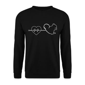 Squirrel heartbeat - Unisex Sweatshirt - black - Front - Alina (178cm) & Michal (187cm)
