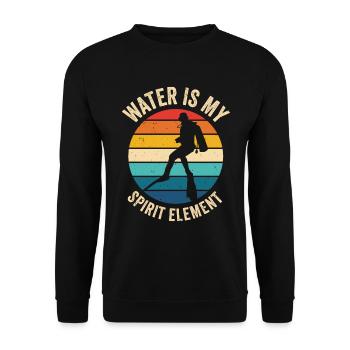 Snorkeling Water Sports Spirit Element - Unisex Sweatshirt - black - Front - Alina (178cm) & Michal (187cm)