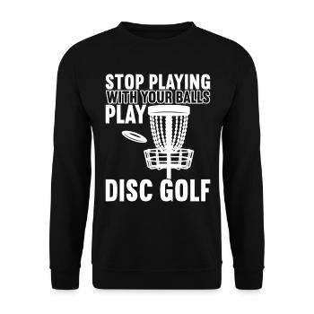 Disc Golf Disc Golfer - Unisex Sweatshirt - black - Front - Alina (178cm) & Michal (187cm)