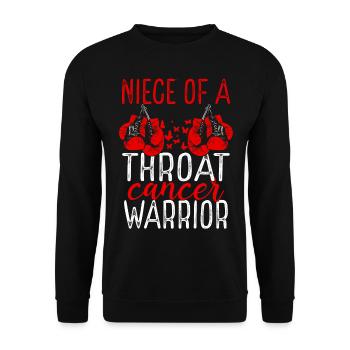Niece Throat Cancer Awareness Aunt Uncle - Unisex Sweatshirt - black - Front - Alina (178cm) & Michal (187cm)