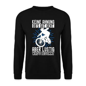 Fahrrad Fahrradfahrer - Unisex Pullover - Schwarz - Vorne - Alina (178cm) & Michal (187cm)