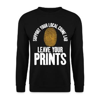 Laissez vos empreintes experts en criminalistique - Sweat-shirt Unisexe - noir - Devant - Alina (178cm) & Michal (187cm)