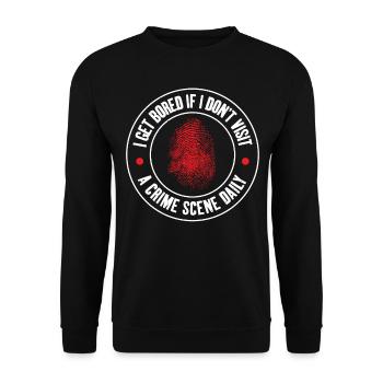 Ich Langweile Mich, Forensischer Wissenschaftler, - Unisex Pullover - Schwarz - Vorne - Alina (178cm) & Michal (187cm)