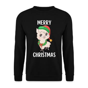 Joyeux Noël Drôle de Chemise de Noël - Sweat-shirt Unisexe - noir - Devant - Alina (178cm) & Michal (187cm)