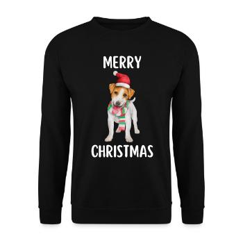 Merry Christmas Funny Christmas Shirt - Unisex Sweatshirt - black - Front - Alina (178cm) & Michal (187cm)